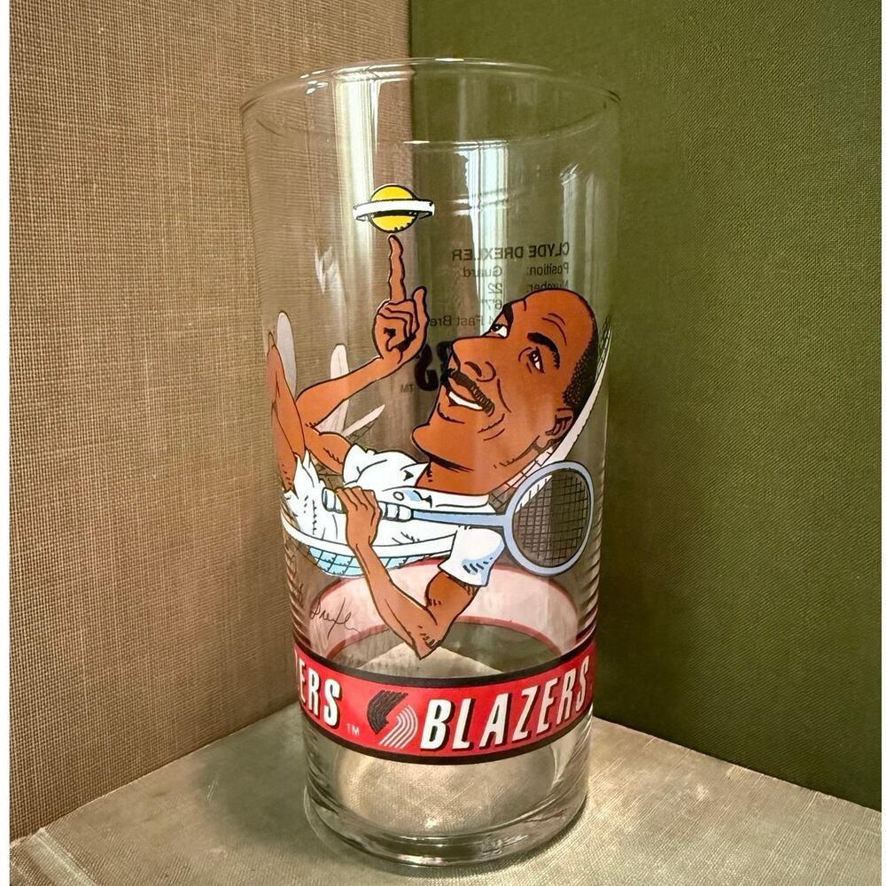 Clyde Drexler Blazers Glass • 92–93 Dairy Queen • Vintage • 6.5”